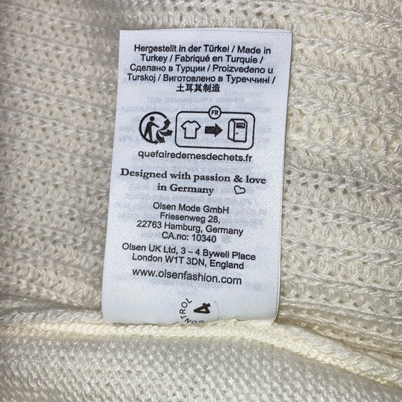 Olsen Open Front Wool Cashmere Blend Sweater NWT Size 12 Euro 42 - Picture 8 of 16